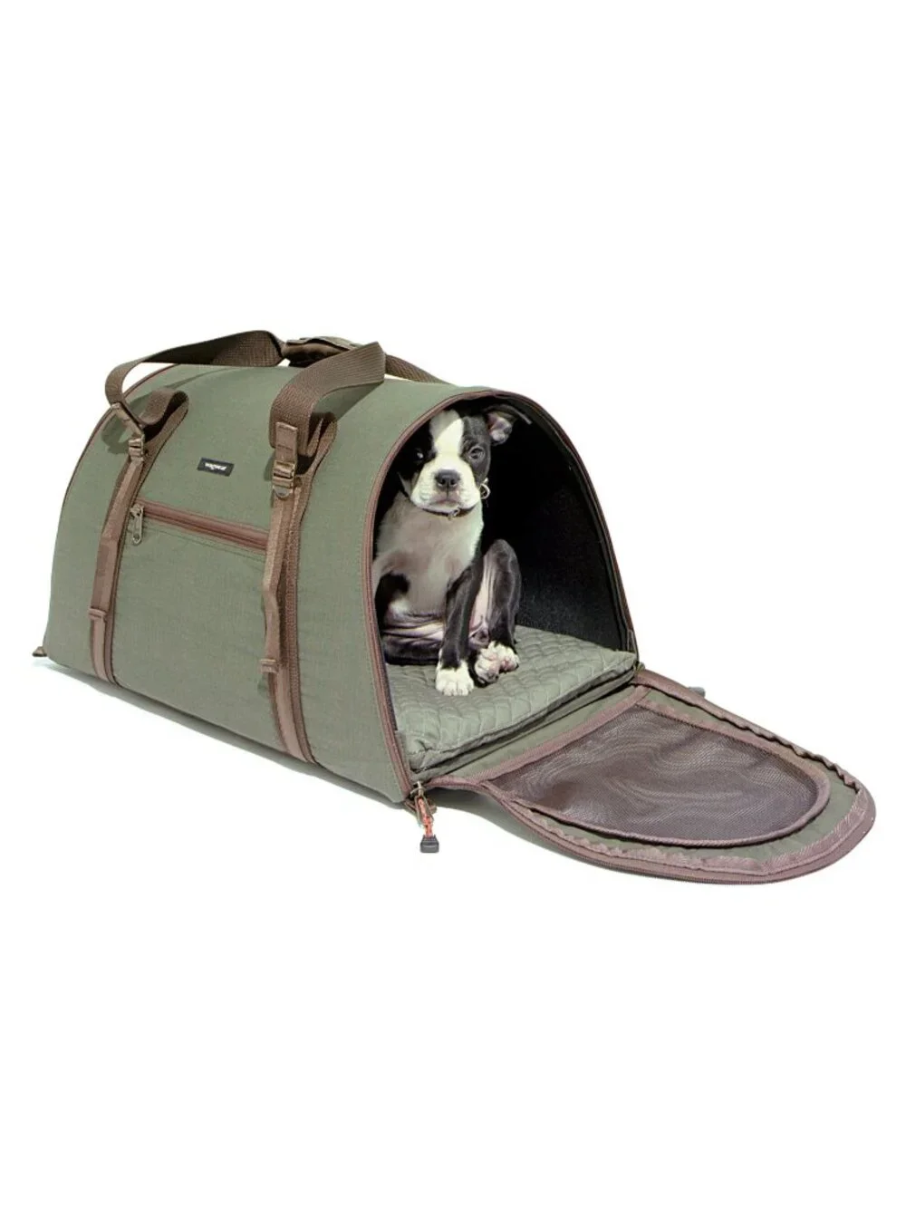 Wagwear Travel Carrier Cotton Ripstop Olive Green Large 21
